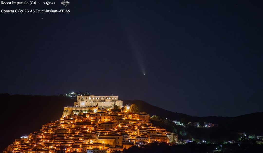 L'avvistamento della cometa C/2023 a Rocca Imperiale (ph Francesco D'Alemmo)