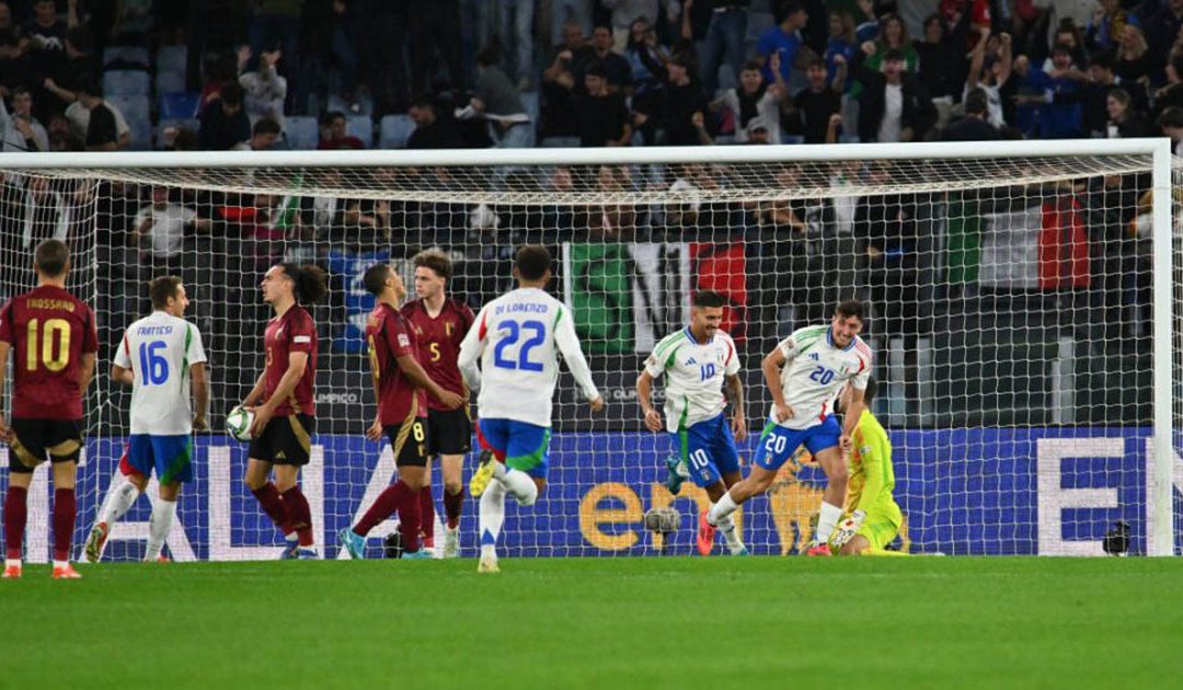 Rimonta red devils con gli azzurri in 10, Italia-Belgio 2-2