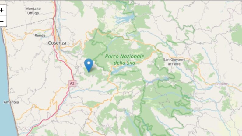 Scossa di terremoto di magnitudo 3.7 a Cellara nel Cosentino