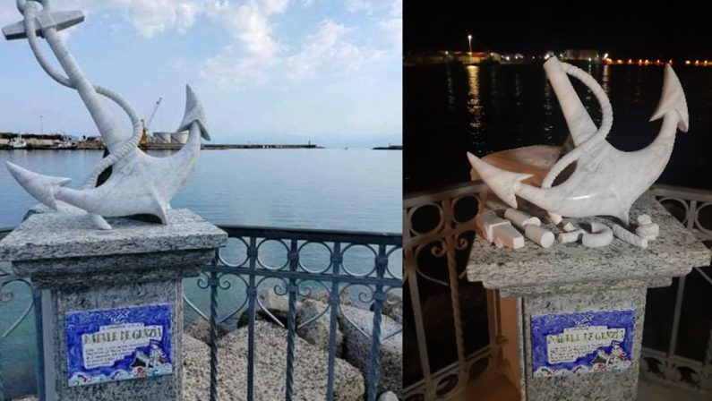 Vandali a Vibo Marina, danneggiato il monumento a Natale De Grazia