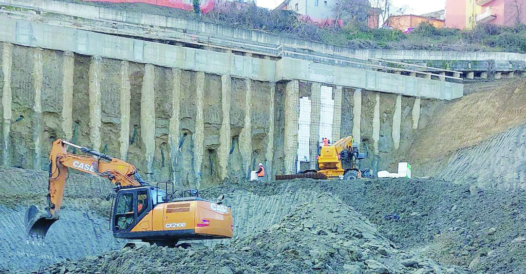 Il cantiere di via Cavour a Potenza