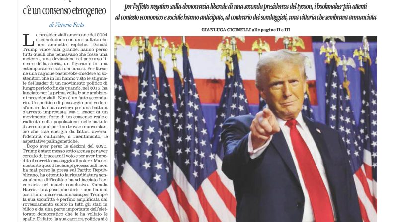 La prima pagina de l’ALTRAVOCE dell’ITALIA in edicola oggi