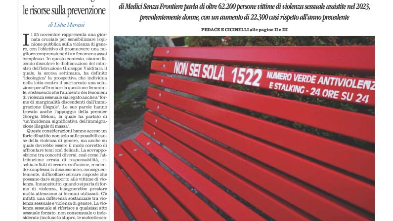 La prima pagina de l’ALTRAVOCE dell’ITALIA in edicola oggi