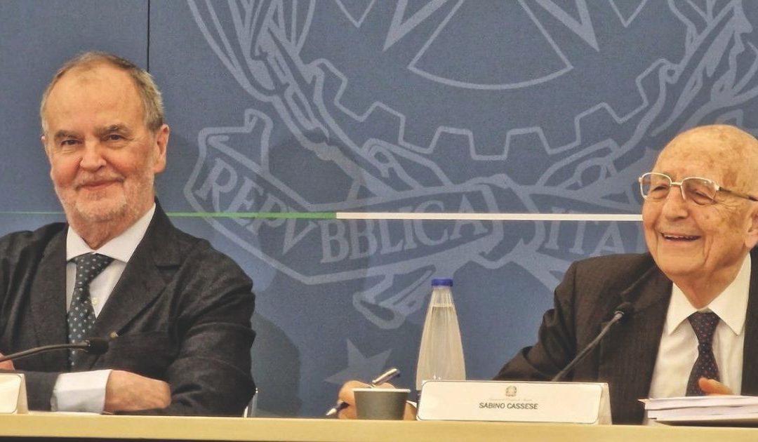 Da sinistra, Roberto Calderoli e Sabino Cassese