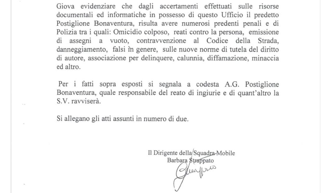 L’informativa della Squadra mobile di Potenza del 12 marzo 2010