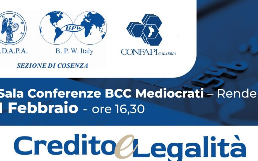 “Credito e legalità”: convegno promosso da Confapi Calabria e Fidapa Cosenza