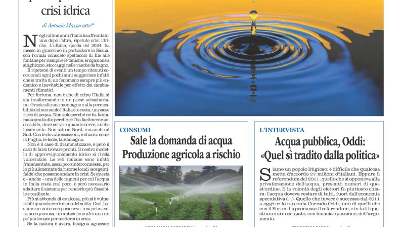 La prima pagina de l’ALTRAVOCE dell’ITALIA in edicola oggi