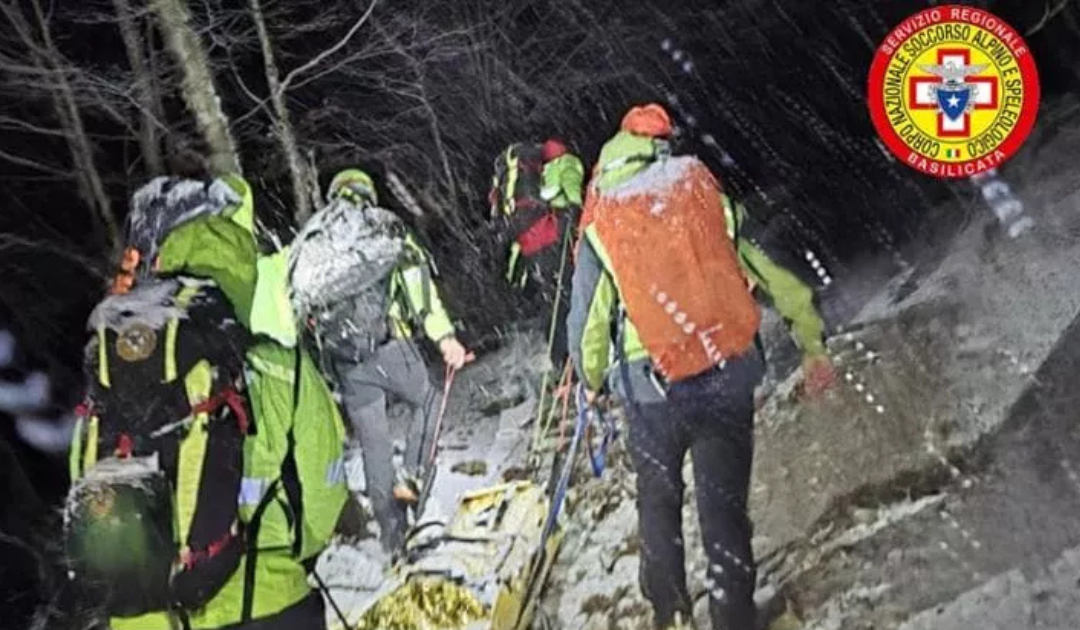 Il salvataggio del giovane escursionista sul Pollino