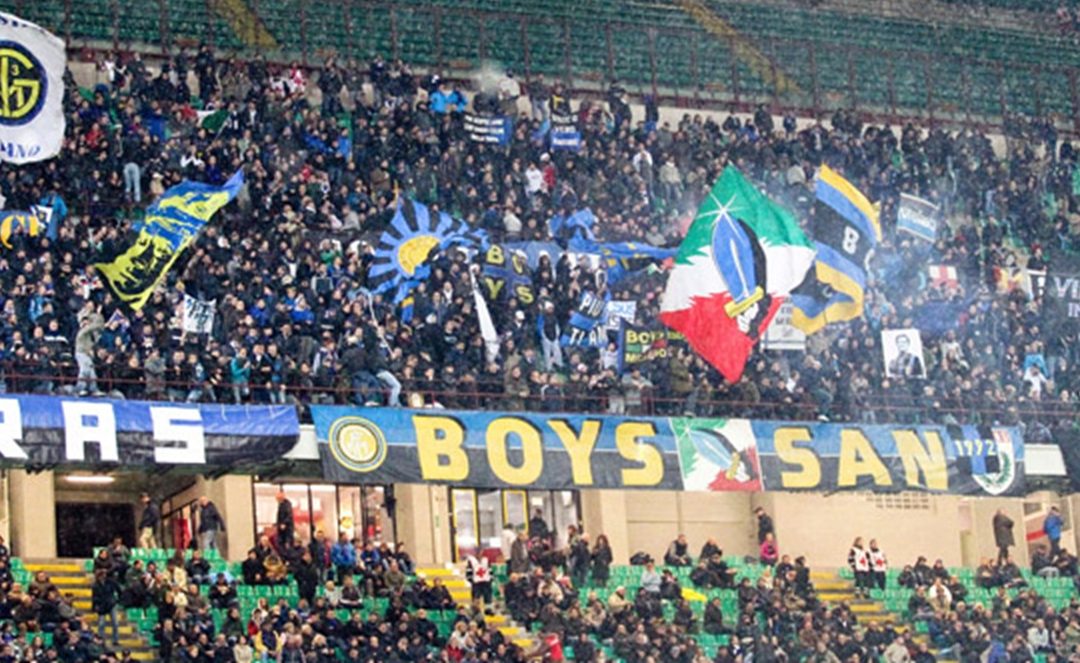 La curva del tifo organizzato dell'Inter